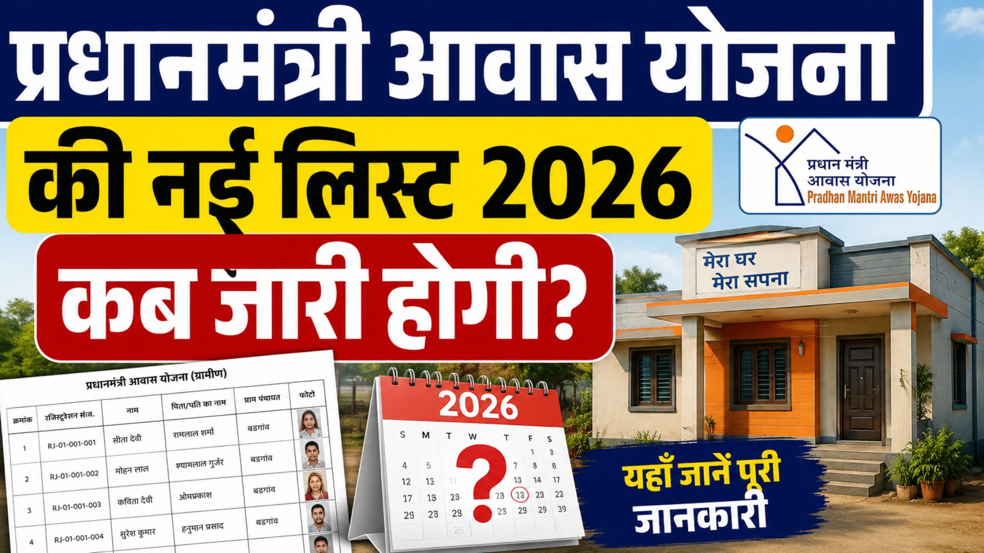 When will the new list for the Pradhan Mantri Awas Yojana 2026 be released?