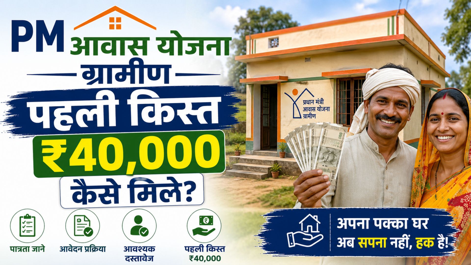 PM awas yojana gramin: pehli kist ₹40,000 kaise mile?